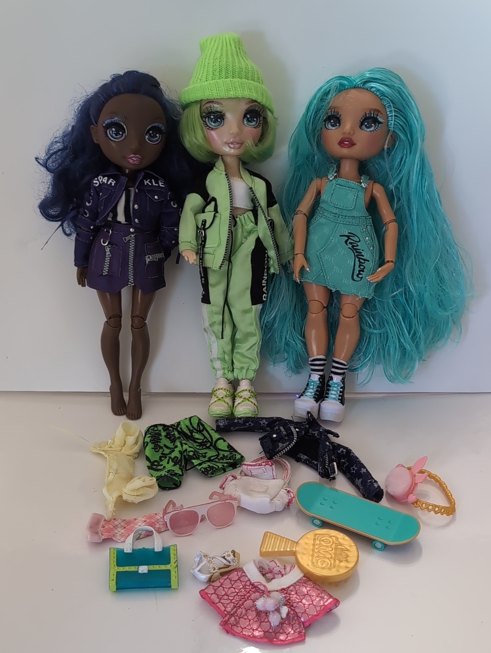 Rainbow High Dolls Krystal Bailey Jade Hunter Blu Brooks Lot